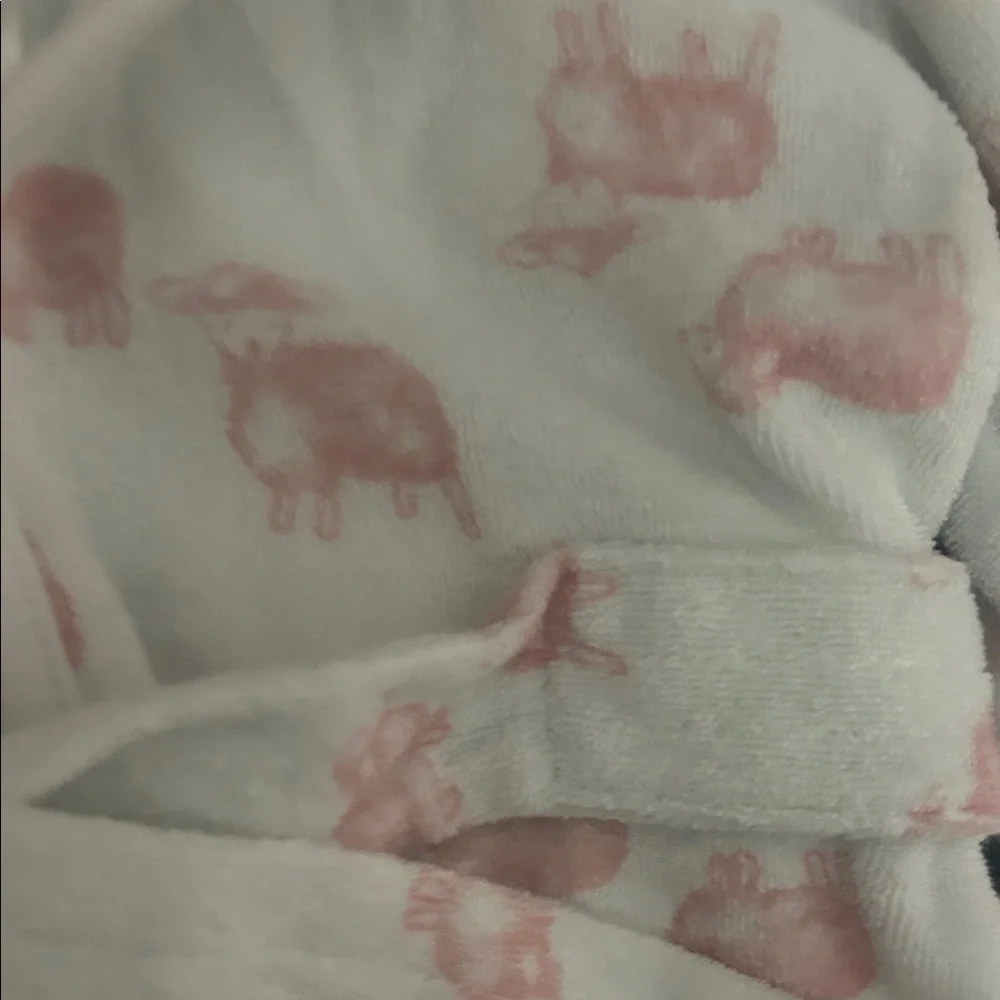 Carter's White and Pink Hooded Baby Robe